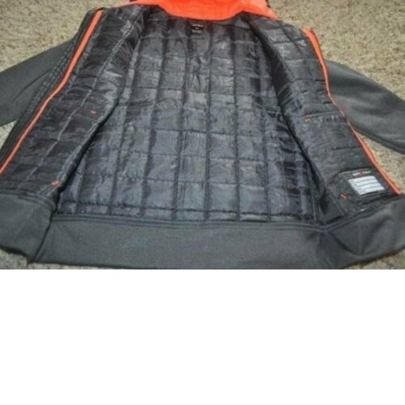 *Hybrid Jacket Zeroxposur sz 18 Wind Water Resistant Quilted Gray Orange Boys - Picture 5 of 6